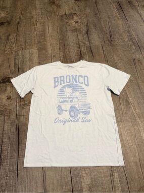 Ford White Tee with Pale Blue Bronco Graphic